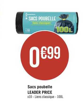 sacs poubelle leader price