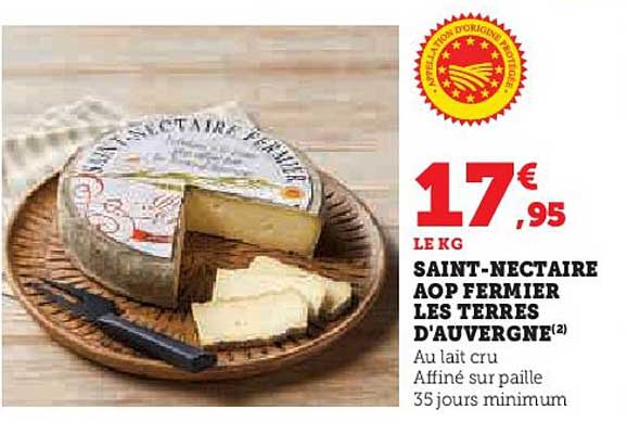 saint-nectaire aop fermier les terres d'auvergne