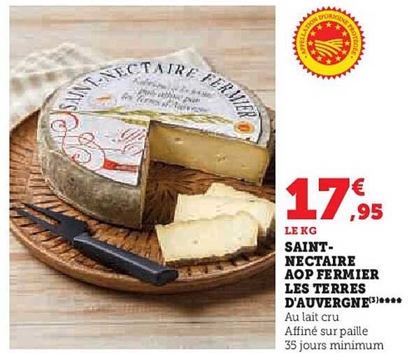 saint-nectaire aop fermier les terres d'auvergne