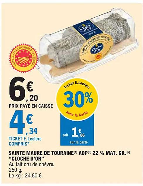 sainte maure de touraine aop 22% mat. gr. "cloche d'or"