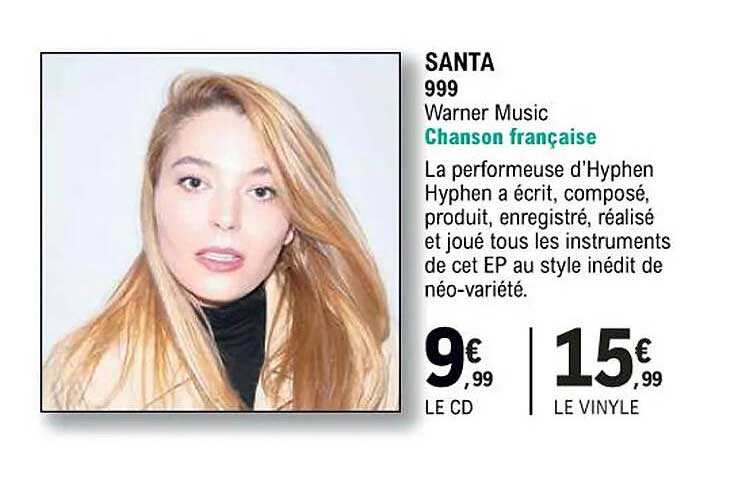 santa 999 warner music - chanson française