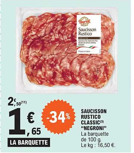 Saucisson Rustico Classic "negroni"