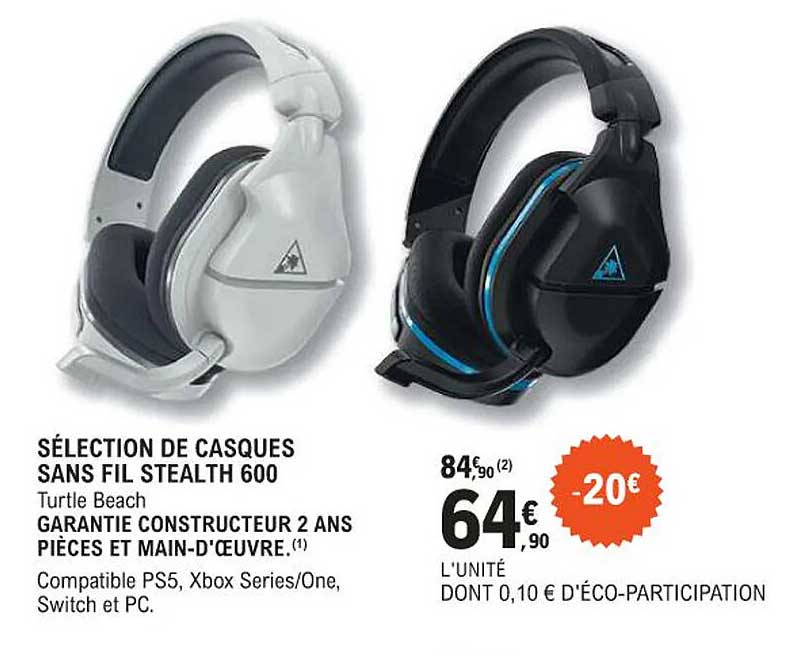 sélection de casques sans fil stealth 600 - turtle beach