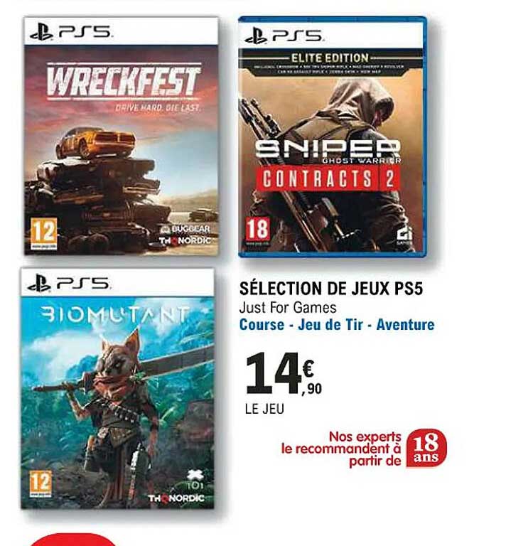 sélection de jeux ps5 - just for games