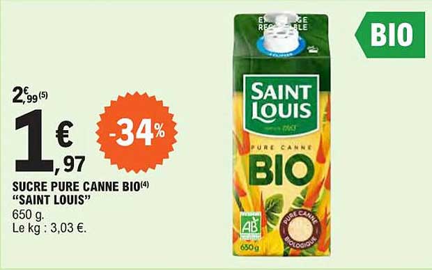 sucre pure canne bio "saint louis"