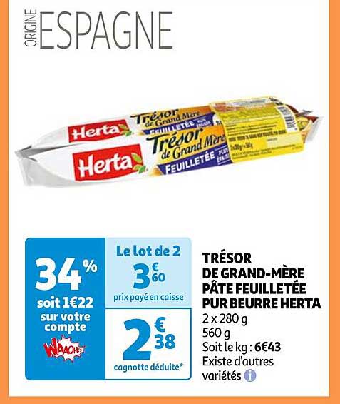 trésor de grand-mère pâte feuilletée pur beurre herta