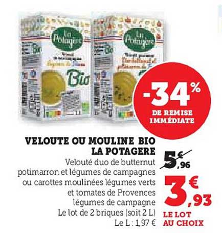 Velouté Ou Mouliné Bio La Potagère