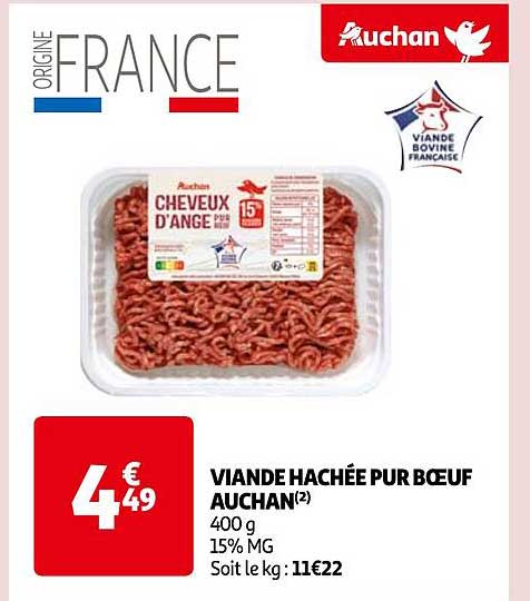 Viande Hachée Pur Bœuf Auchan