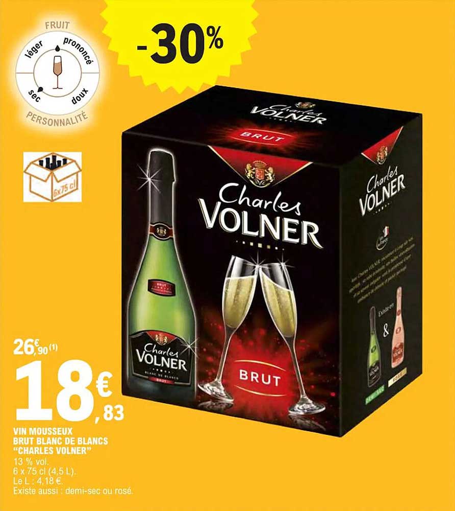 vin mousseux brut blanc de blancs "charles volner"