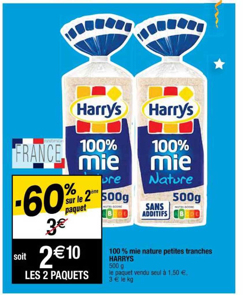 100% mie nature petites tranches harrys