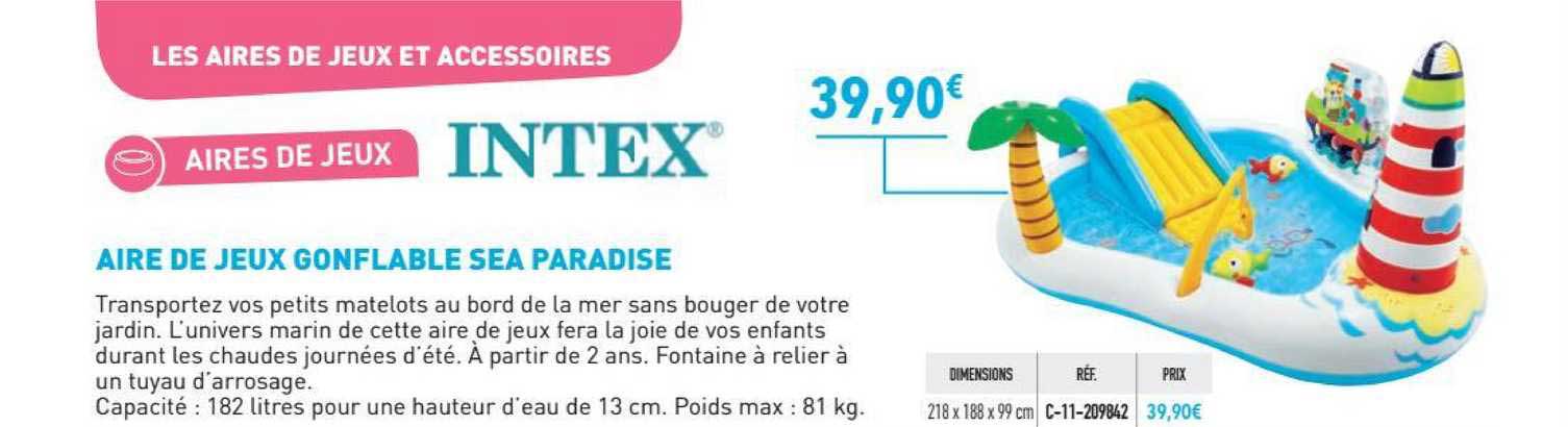 aire de jeux gonflable sea paradise intex