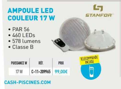 ampoule led couleur 17 w stanfor