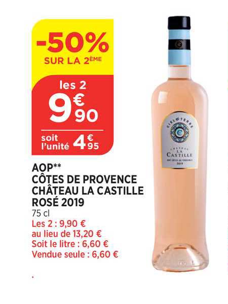 aop côtes de provence château la castille rosé 2019