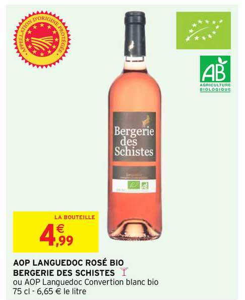 aop languedoc rosé bio bergerie des schistes