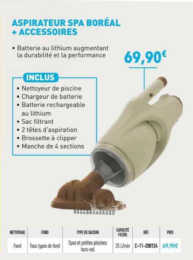 aspirateur spa boréal + accessoires