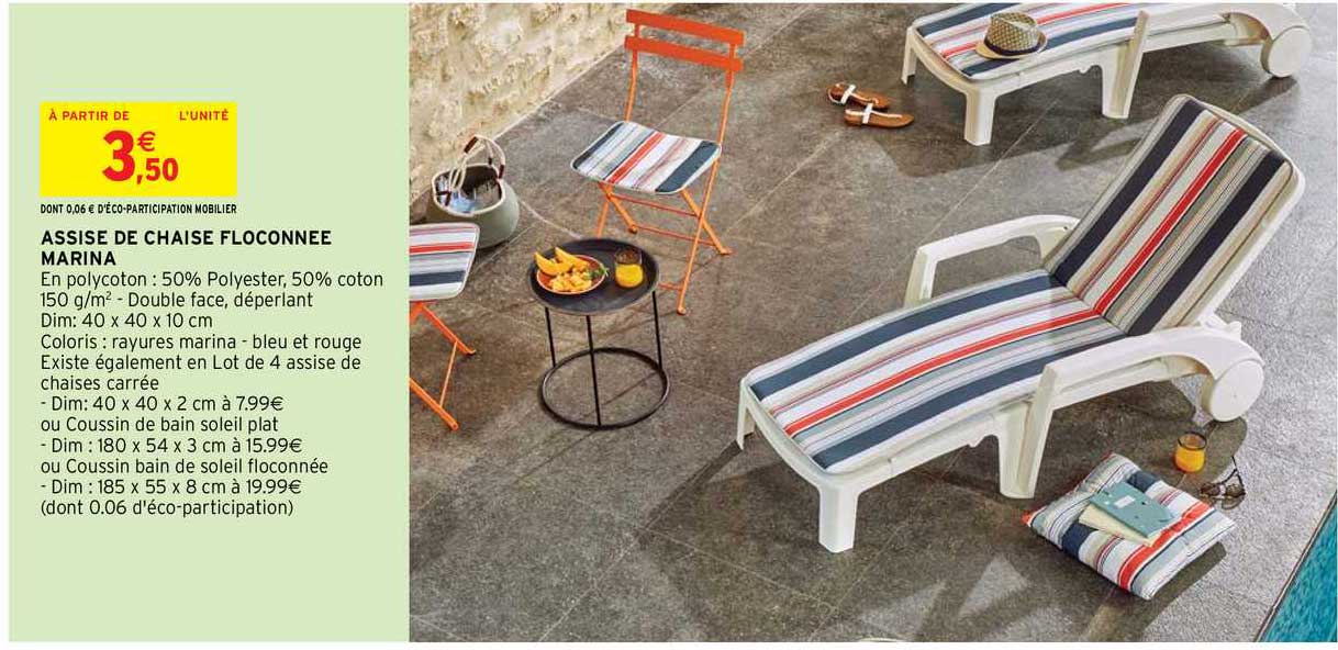 assise de chaise floconnée marina