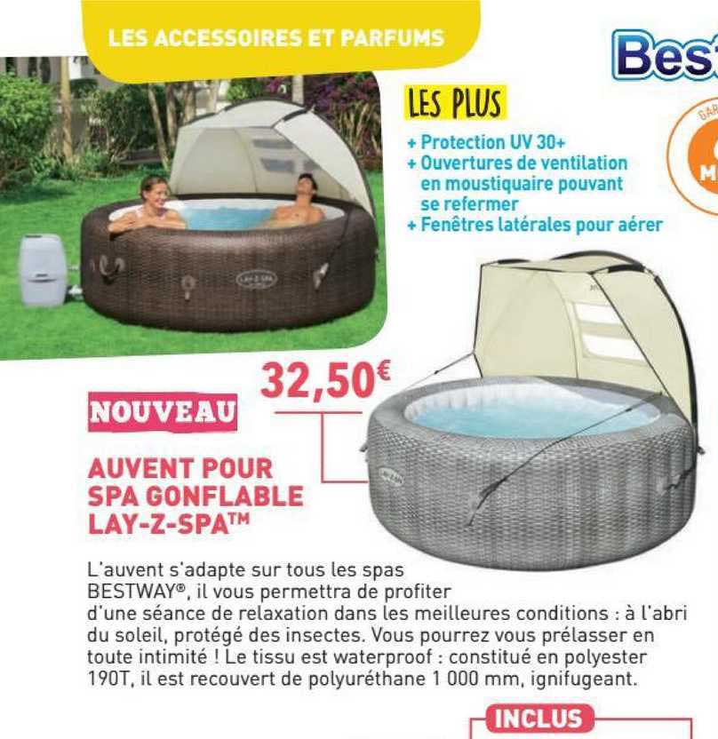 auvent pour spa gonflable lay-z-spa