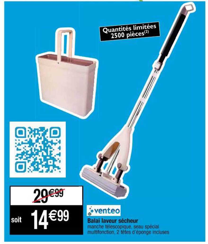balai laveur sécheur venteo