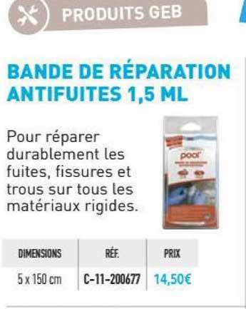 bande de réparation antifuites 1,5 ml