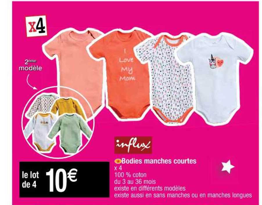 bodies manches courtes influx