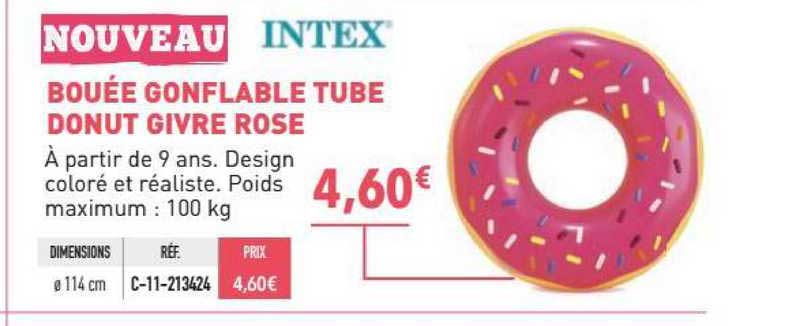 bouée gonflable tube donut givre rose intex