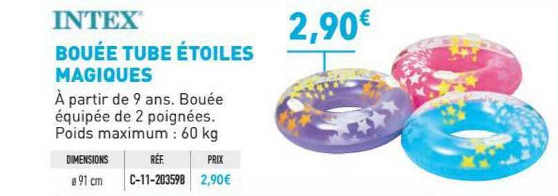 bouée tube étoiles magiques intex