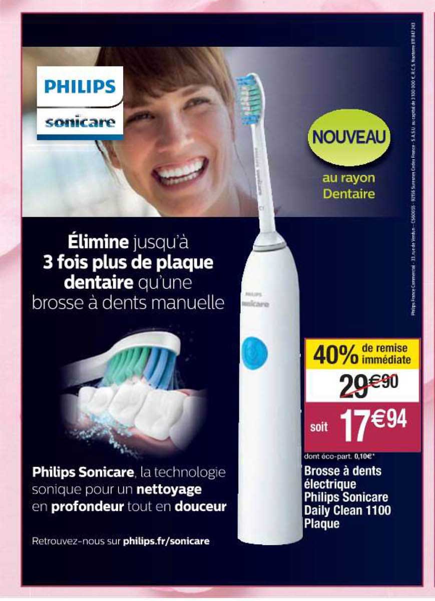 brosse à dents électrique philips sonicare daily clean 1100 plaque