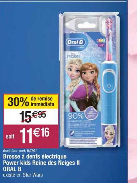 brosse à dents électrique power kids reine des neiges ii oral b