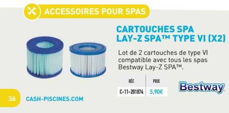 cartouches spa lay-z spa type vi (x2) bestway