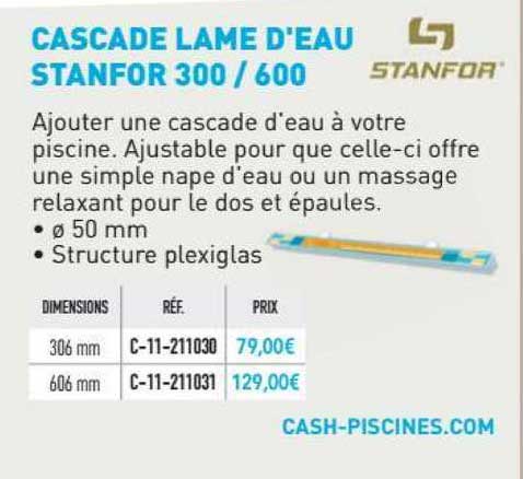 cascade lame d'eau stanfor 300 - 600