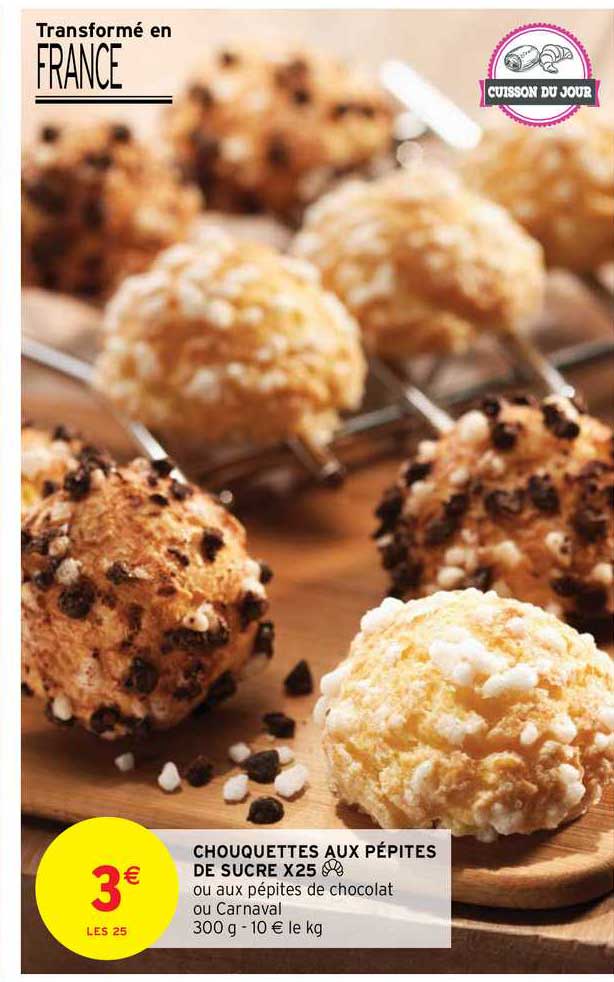 chouquettes aux pépites de sucre x25