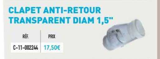 clapet anti-retour transparent dial 1,5"