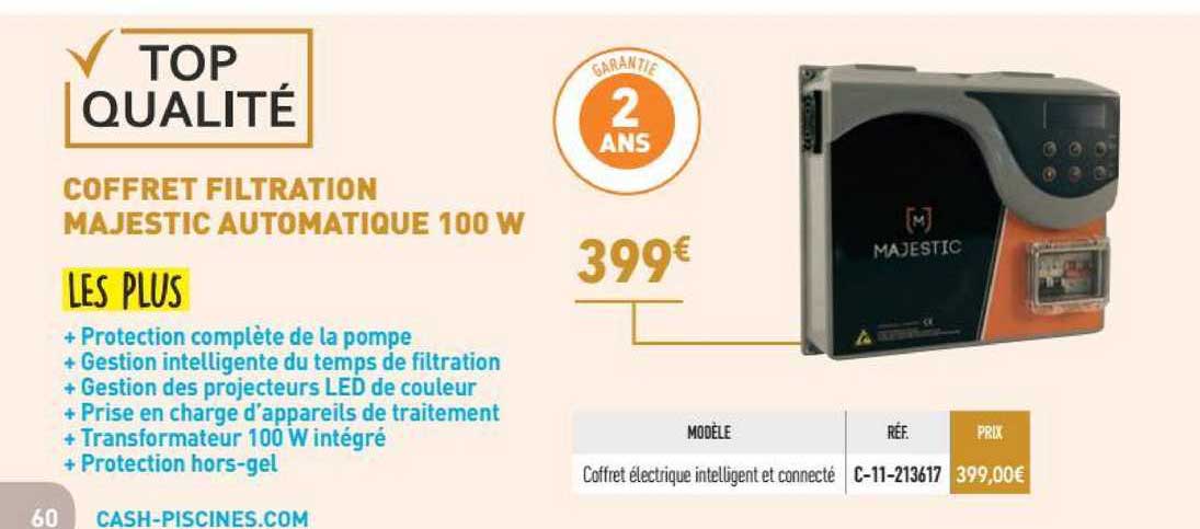 Coffret Filtration Majestic Automatique 100 W