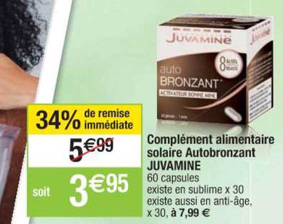 complément alimentaire solaire autobronzant juvamine