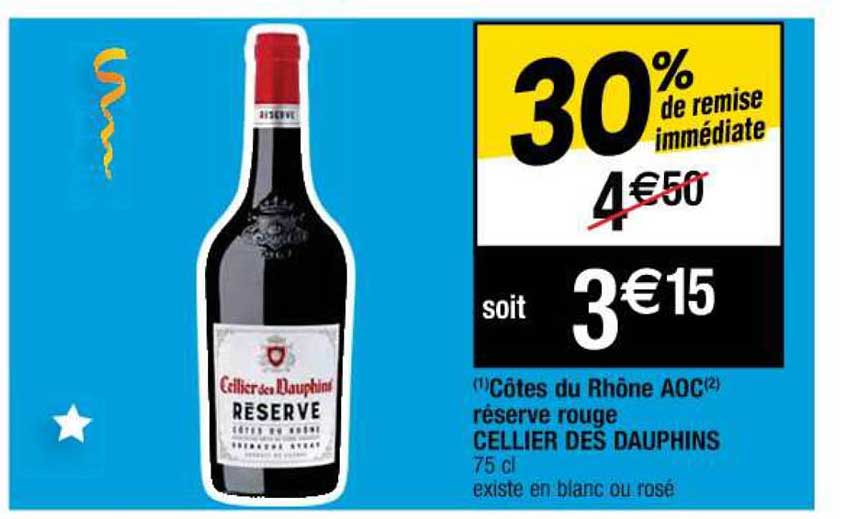 Côtes Du Rhône Aoc Réserve Rouge Cellier Des Dauphins