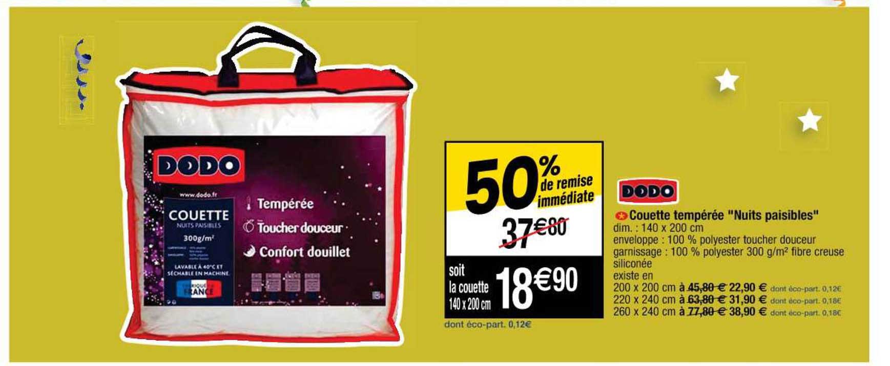 couette tempérée "nuits paisibles" dodo