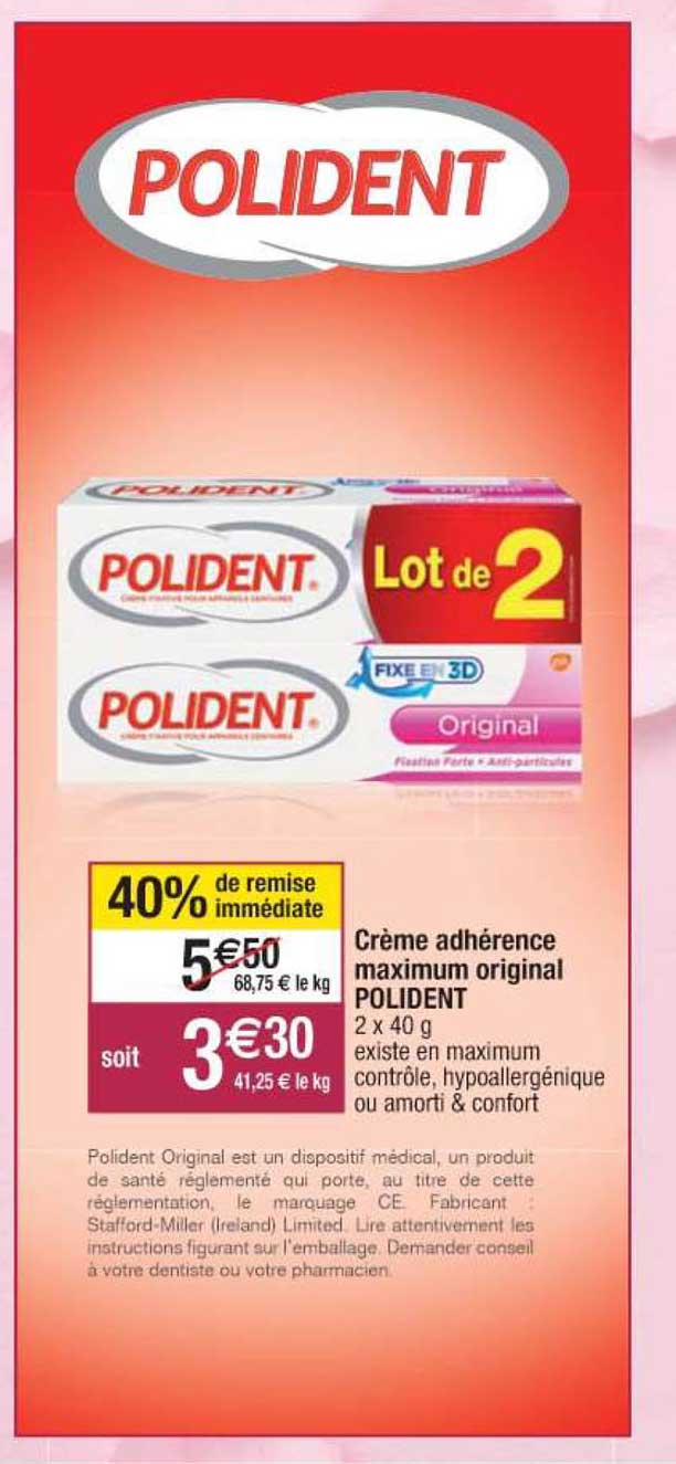 crème adhérence maximum original polident
