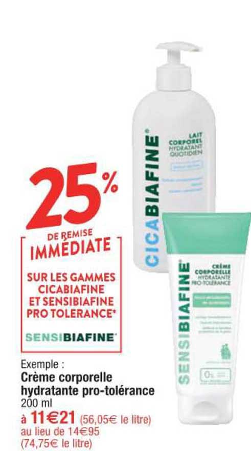 crème corporelle hydratante pro-tolérance sensibiafine