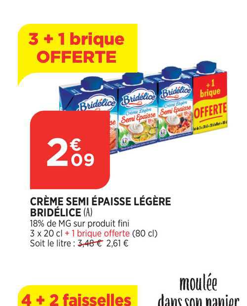 crème semi épaisse légère bridélice