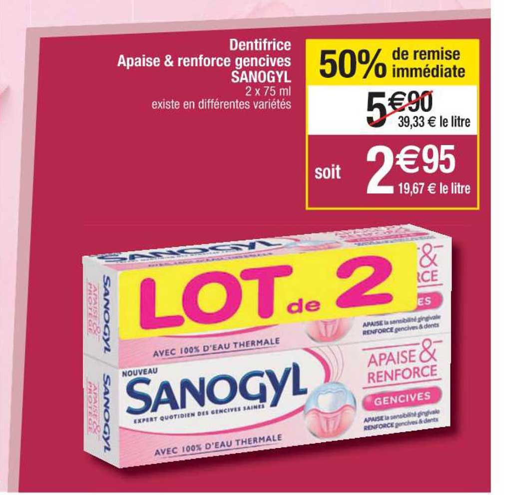 dentifrice apaise & renforce gencives sanogyl