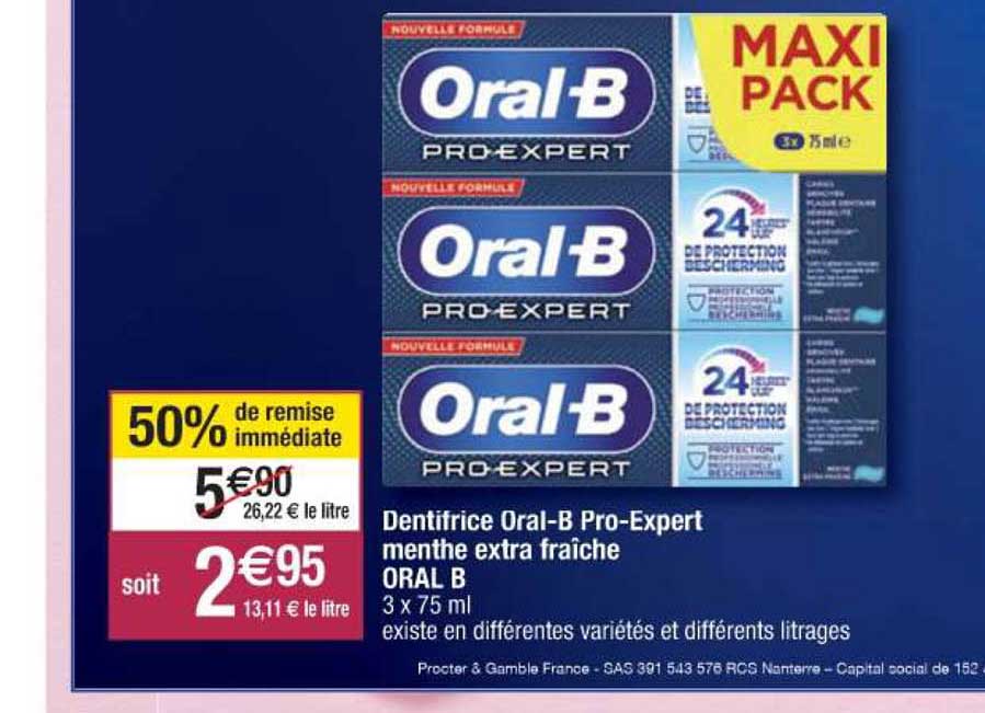 dentifrice oral-b pro-expert menthe extra fraîche oral b