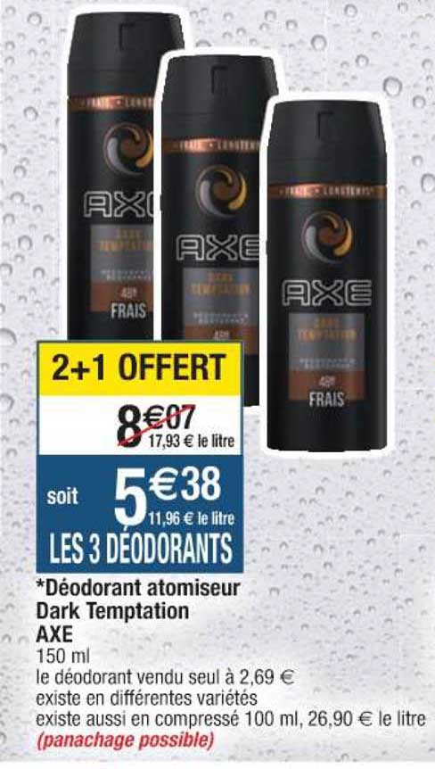 déodorant atomiseur dark temptation axe