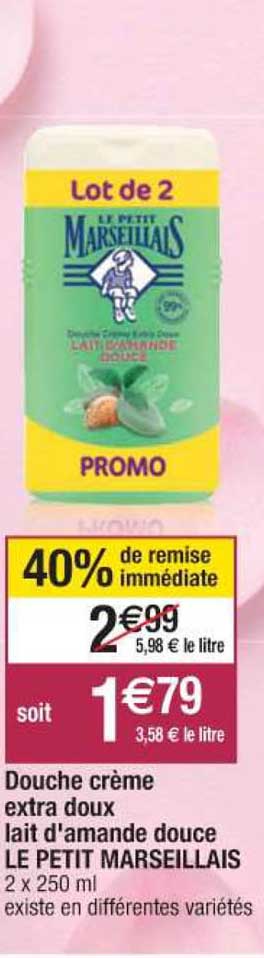 douche crème extra doux lait d'amande douce le petit marseillais