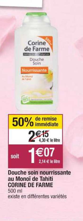 douche soin nourrissante au monoï de tahiti corine de farme