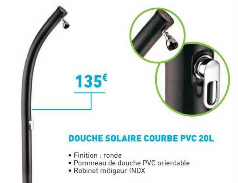 Douche Solaire Courbe Pvc 20l