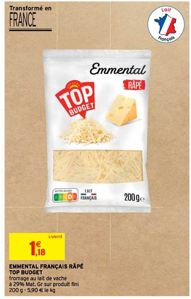 Emmental Français Râpé Top Budget