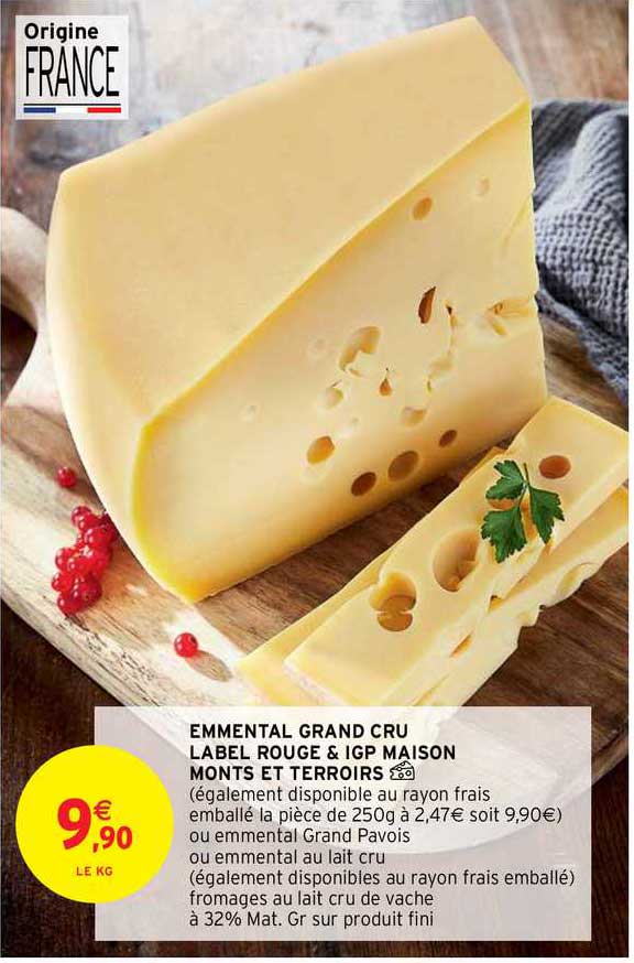 emmental grand cru label rouge & igp maison monts et terroirs