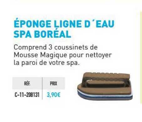 éponge ligne d'eau spa boréal