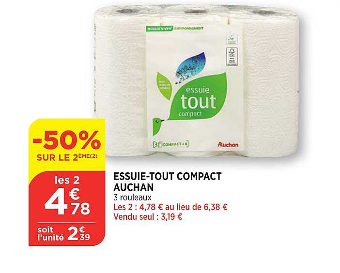 essuie-tout compact auchan