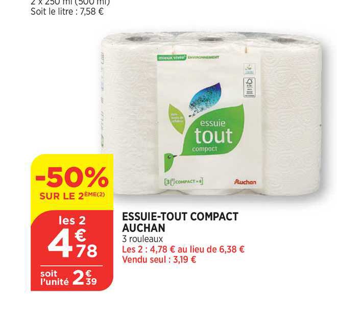 essuie-tout compact auchan